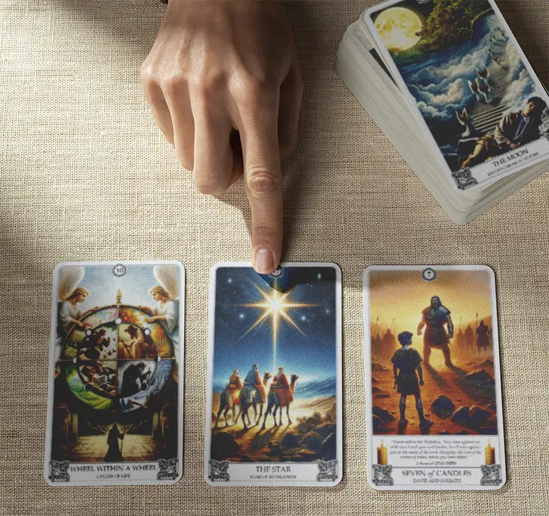 Spread of Biblical Tarot cards